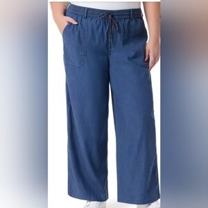 Gloria Vanderbilt Women's Blue Wide-Leg Pants Size XL